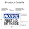Signmission First Aid Kit Inside, 18 in W x Rectangle, Plastic OS-2PACK-NS-P-1218-L-12738 - alternate 3